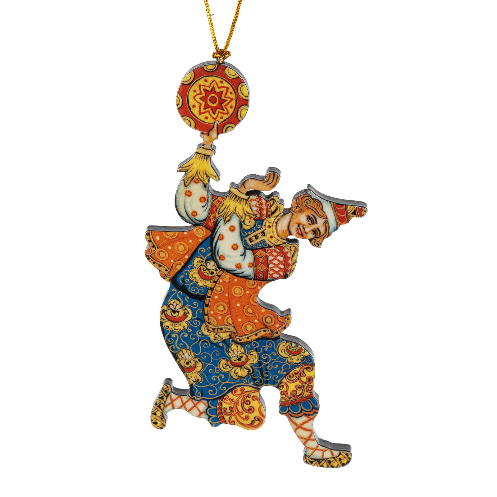 Скоморох с бубном, Лаковая миниатюра