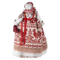Кукла-мотанка в народном костюме на подставке