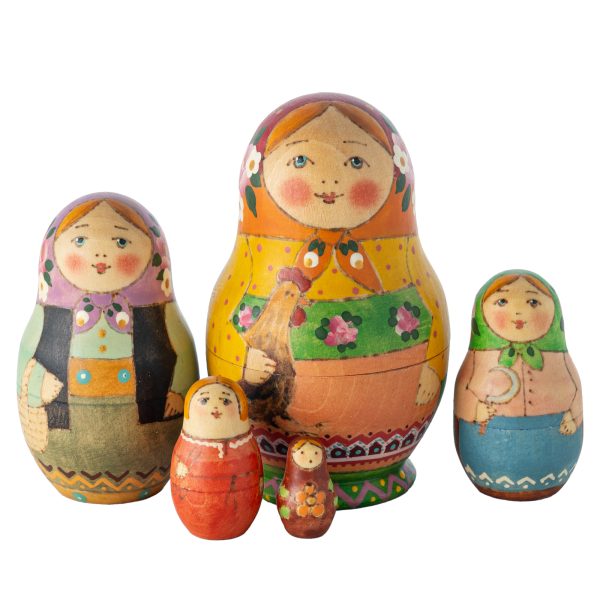 Деревянная матрёшка «С петухом»