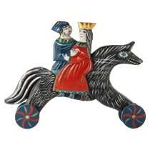 Серый волк, Деревянная игрушка на колёсиках