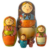 Деревянная матрёшка «С петухом»