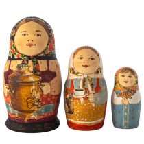 Авторская матрёшка, сюжетная «Чаепитие»