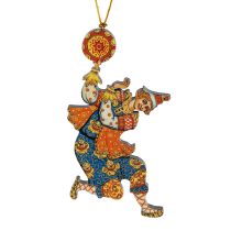 Скоморох с бубном, Лаковая миниатюра