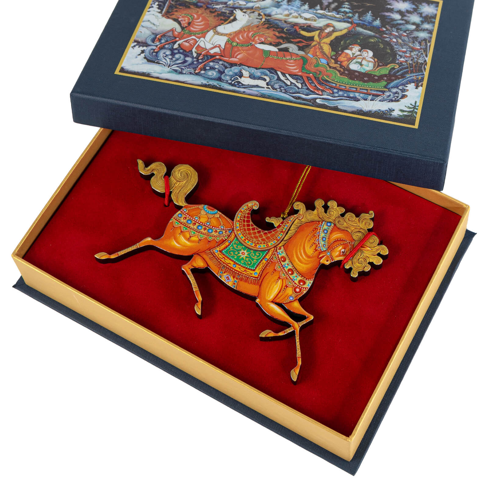 Красный конь, Лаковая миниатюра