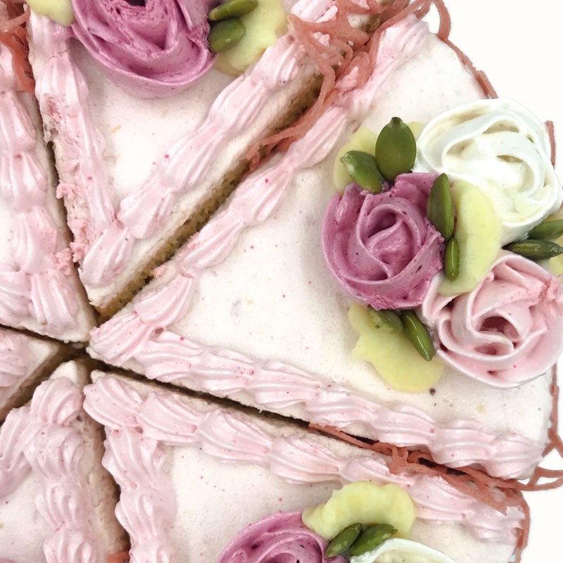 Пастильный тортик с зефирными розами в музыкальной коробке