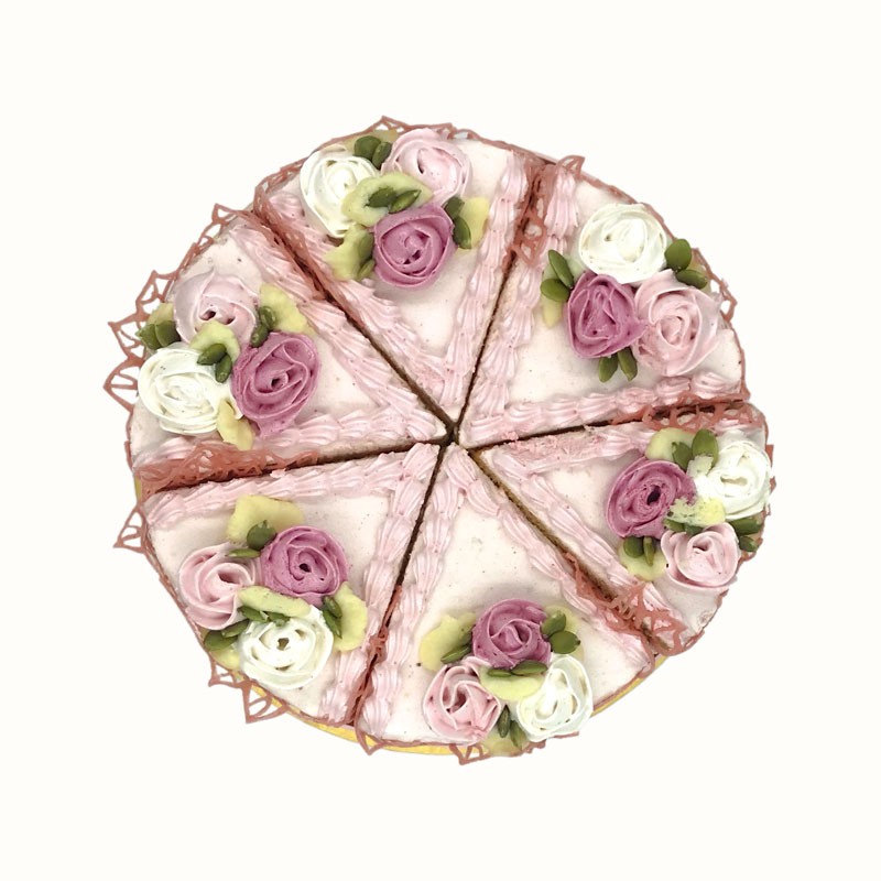 Пастильный тортик с зефирными розами в музыкальной коробке